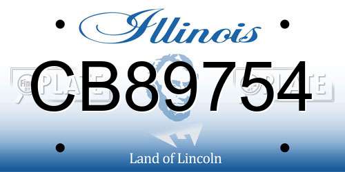 CB89754 Illinois License Plate