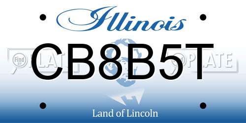 CB8B5T Illinois License Plate