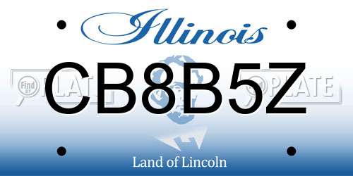 CB8B5Z Illinois License Plate