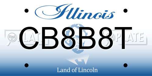 CB8B8T Illinois License Plate