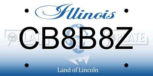 CB8B8Z Illinois License Plate