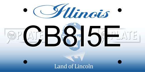 CB8I5E Illinois License Plate