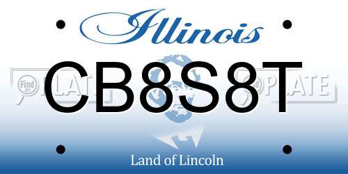 CB8S8T Illinois License Plate