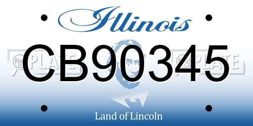 CB90345 Illinois License Plate