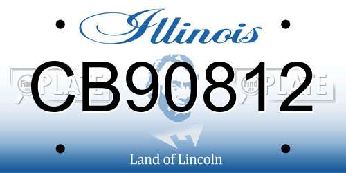 CB90812 Illinois License Plate