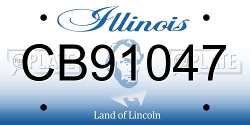 CB91047 Illinois License Plate