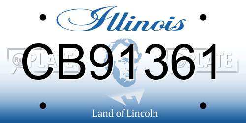 CB91361 Illinois License Plate
