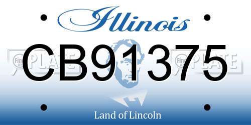 CB91375 Illinois License Plate