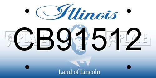 CB91512 Illinois License Plate