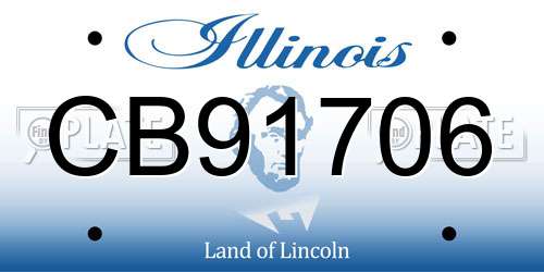 CB91706 Illinois License Plate
