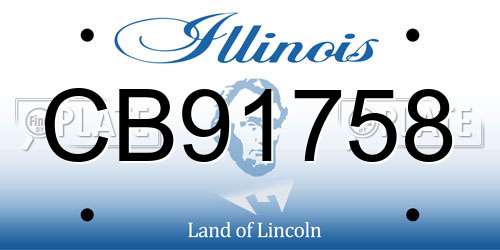 CB91758 Illinois License Plate