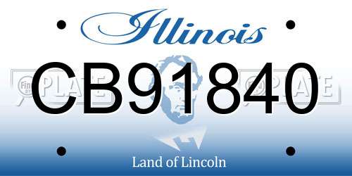 CB91840 Illinois License Plate