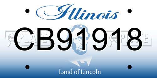 CB91918 Illinois License Plate