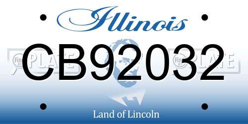 CB92032 Illinois License Plate