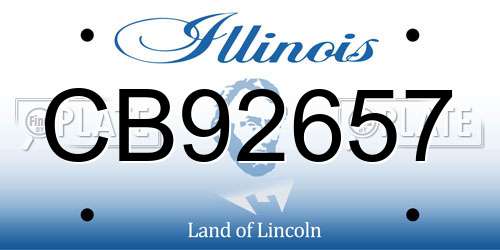 CB92657 Illinois License Plate