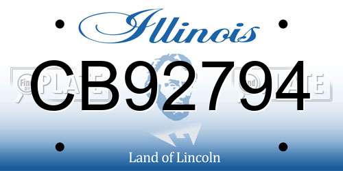 CB92794 Illinois License Plate
