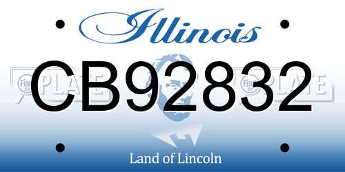 CB92832 Illinois License Plate
