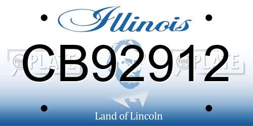 CB92912 Illinois License Plate