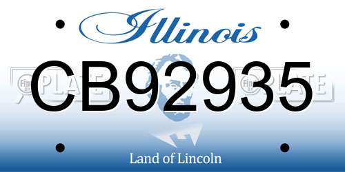 CB92935 Illinois License Plate