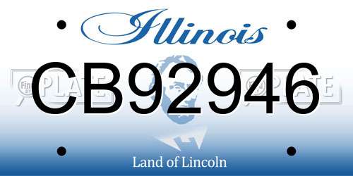 CB92946 Illinois License Plate