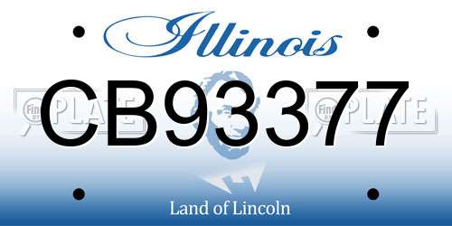 CB93377 Illinois License Plate