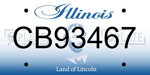 CB93467 Illinois License Plate