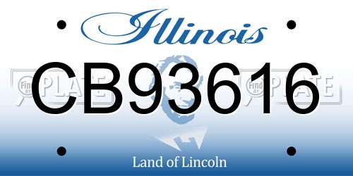 CB93616 Illinois License Plate