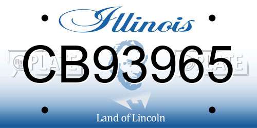 CB93965 Illinois License Plate