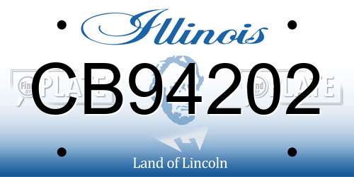 CB94202 Illinois License Plate