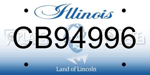 CB94996 Illinois License Plate