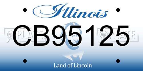 CB95125 Illinois License Plate