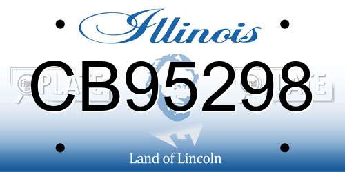 CB95298 Illinois License Plate