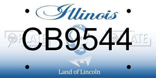 CB9544 Illinois License Plate