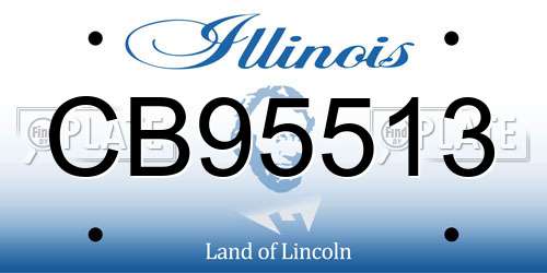 CB95513 Illinois License Plate