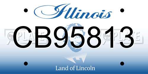 CB95813 Illinois License Plate