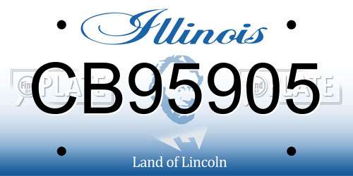CB95905 Illinois License Plate