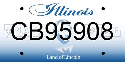 CB95908 Illinois License Plate