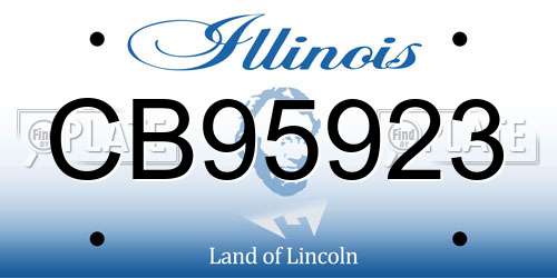 CB95923 Illinois License Plate