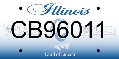 CB96011 Illinois License Plate