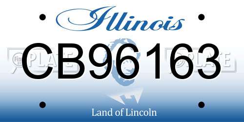 CB96163 Illinois License Plate