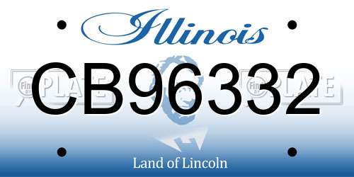 CB96332 Illinois License Plate
