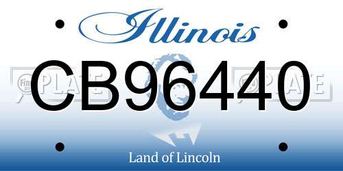CB96440 Illinois License Plate
