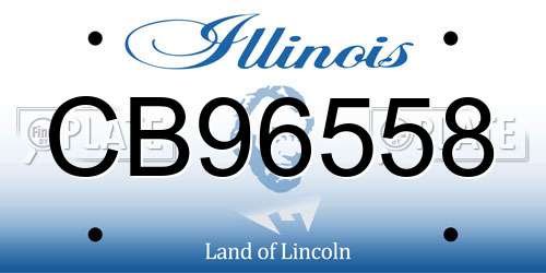 CB96558 Illinois License Plate