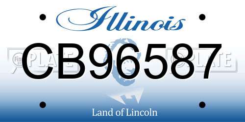 CB96587 Illinois License Plate
