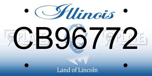 CB96772 Illinois License Plate