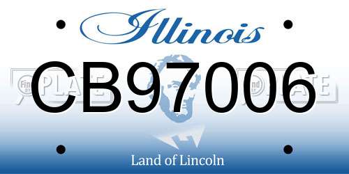 CB97006 Illinois License Plate
