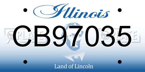 CB97035 Illinois License Plate