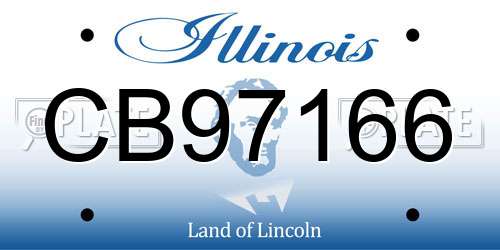 CB97166 Illinois License Plate