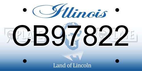 CB97822 Illinois License Plate