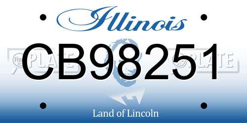 CB98251 Illinois License Plate